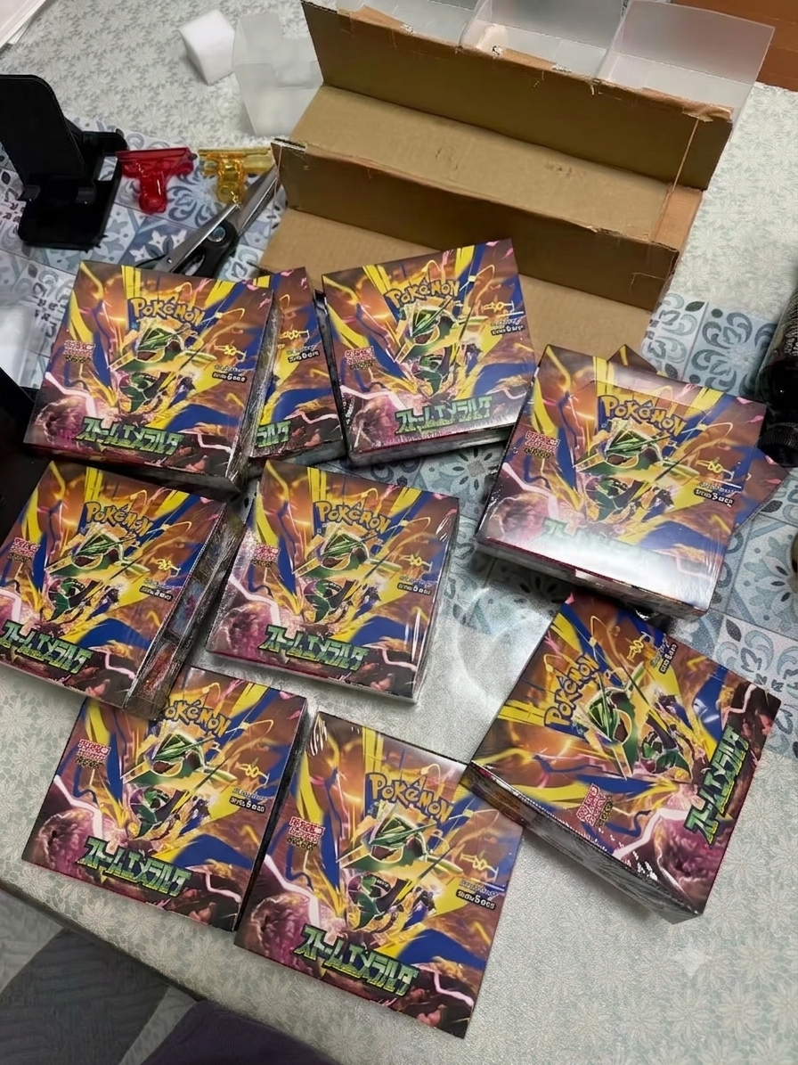 Japanese Pokémon M6 Storm Emeralda sealed booster boxes in original stock